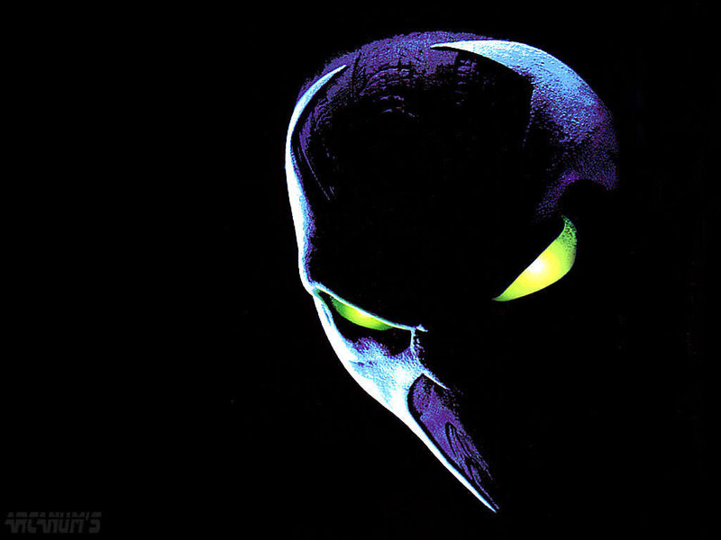 Alien Mask with Glowing Eyes — Black