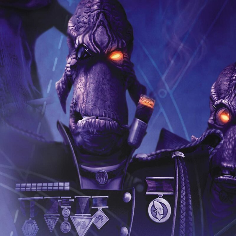 alien military officers in purple