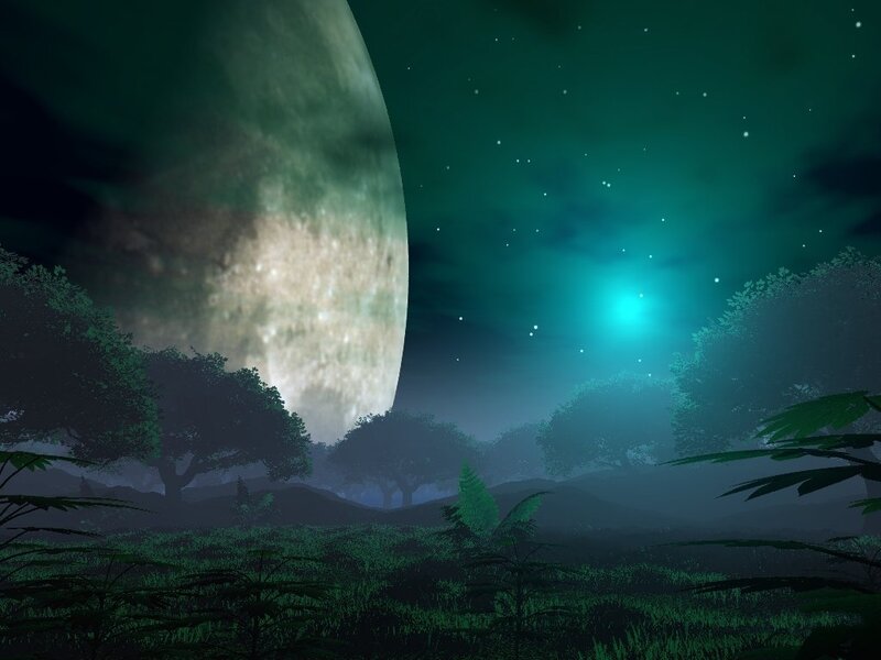 Alien Moon over Forest