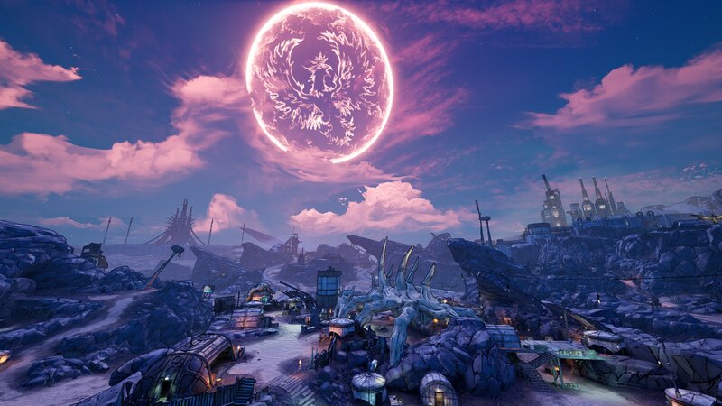 Alien Moon over Ruins