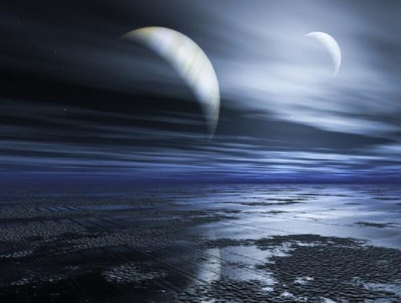 Alien Moons over Ocean