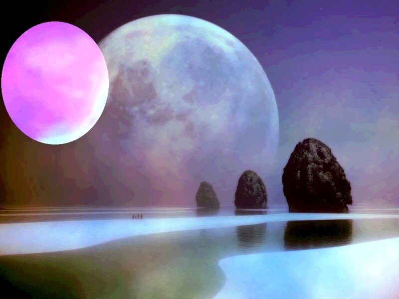 Alien Moons over Water