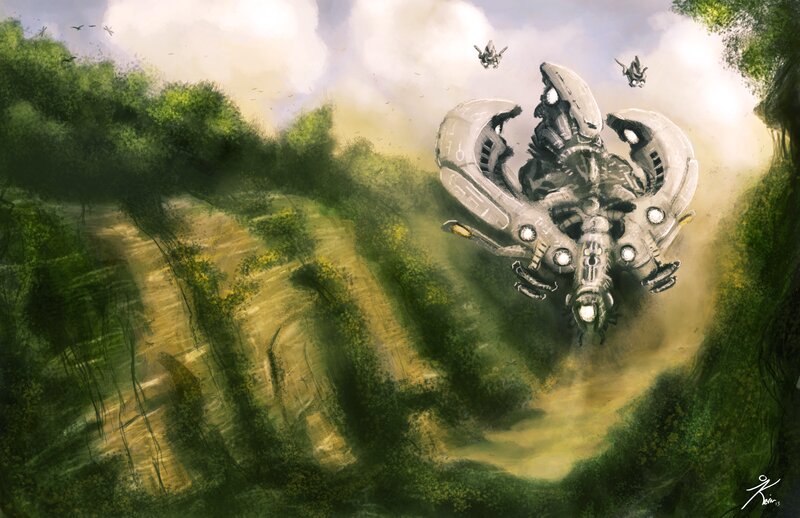 Alien Mothership in Forest