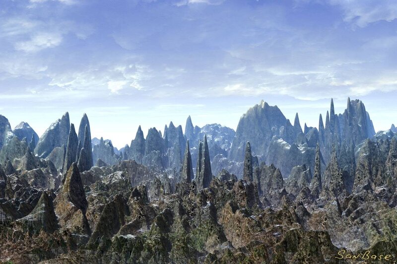 alien mountain landscape