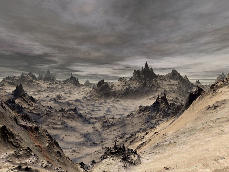 alien mountain landscape