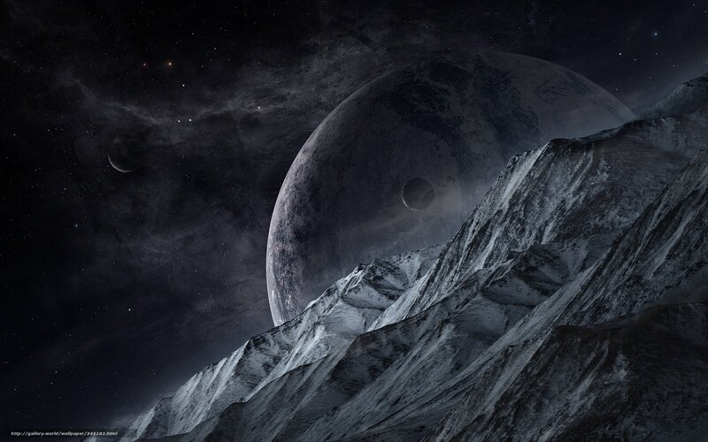 Alien Mountain Landscape — Black