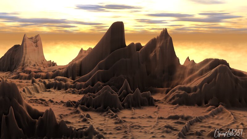 Alien Mountain Landscape — Brown