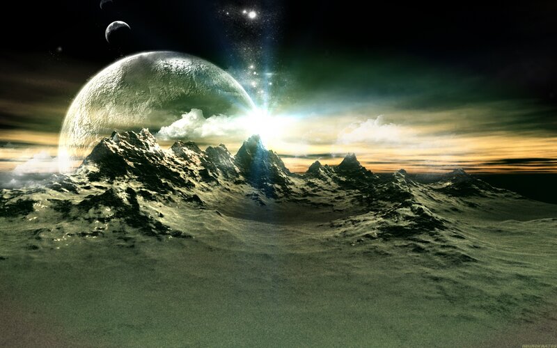 Alien Mountain Landscape — Green