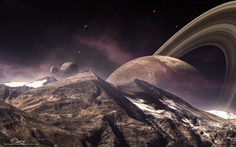 Alien Mountain Landscape — Purple