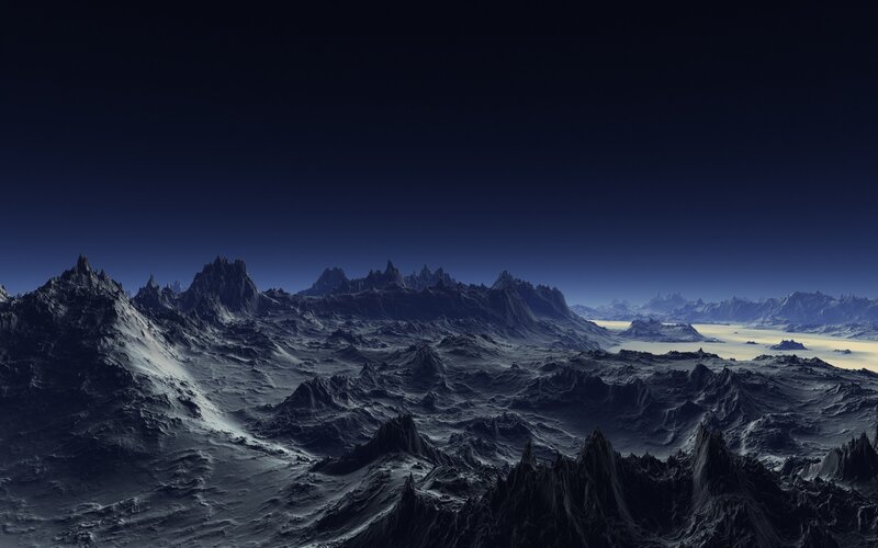 Alien Mountain Range — Blue, Dramatic