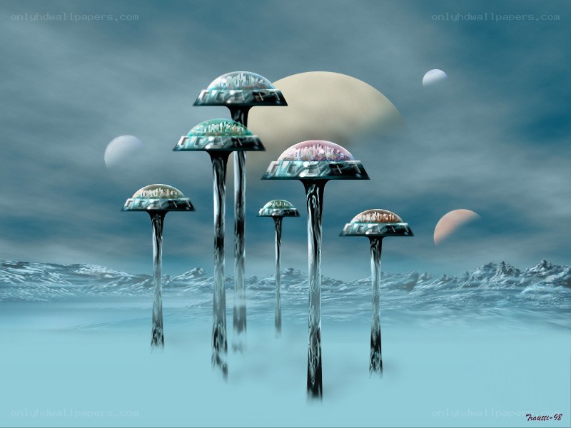 alien mushroom city