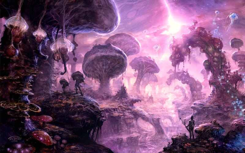 alien mushroom forest