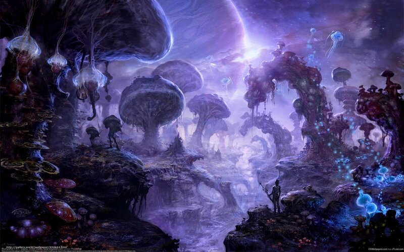 alien mushroom forest