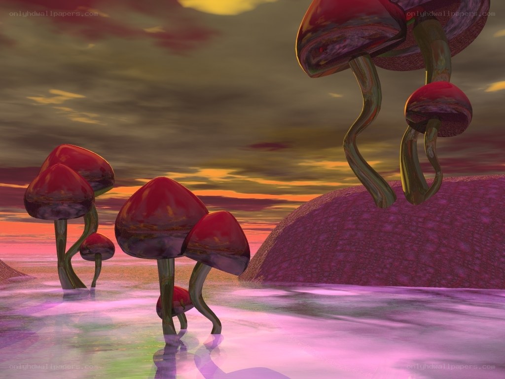 alien mushroom landscape