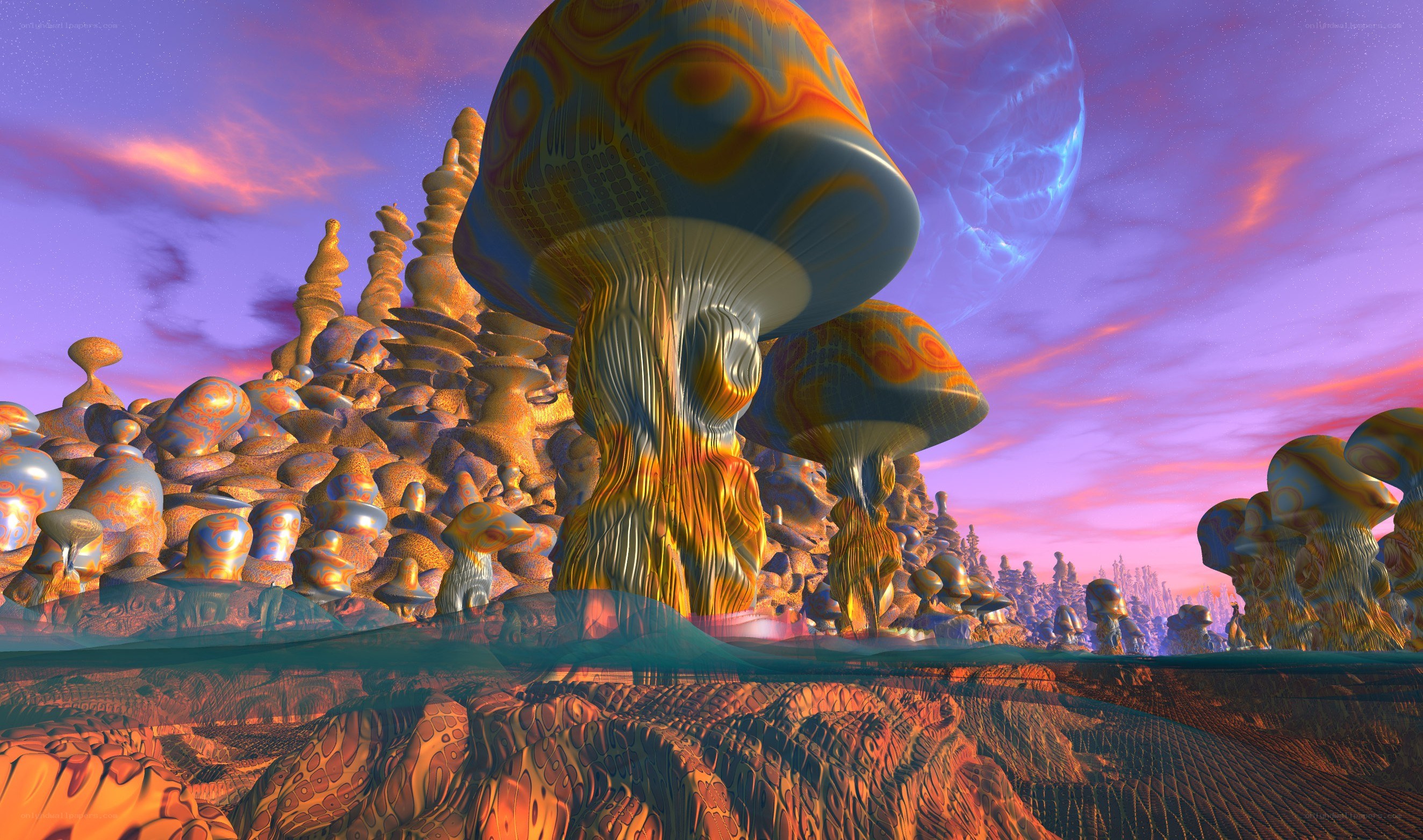 alien mushroom landscape