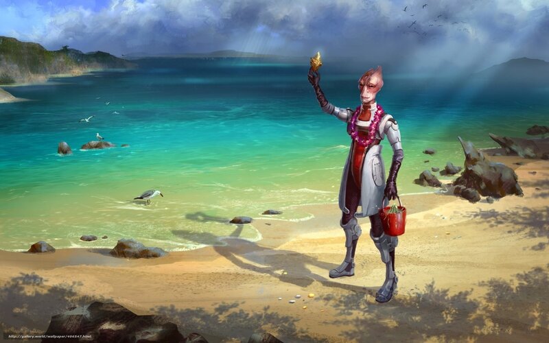 Alien on a Beach — Blue