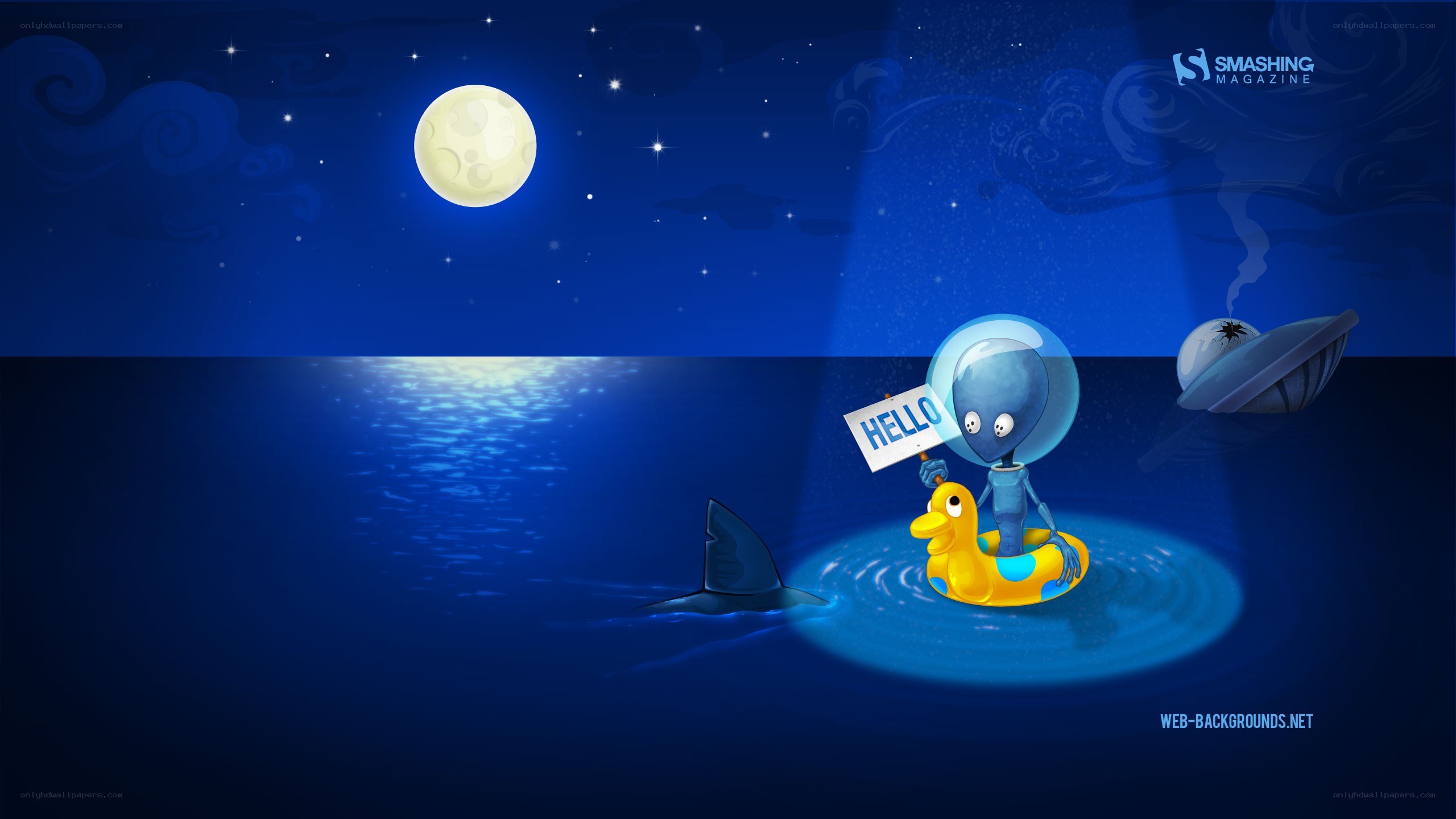 Alien on a duck float