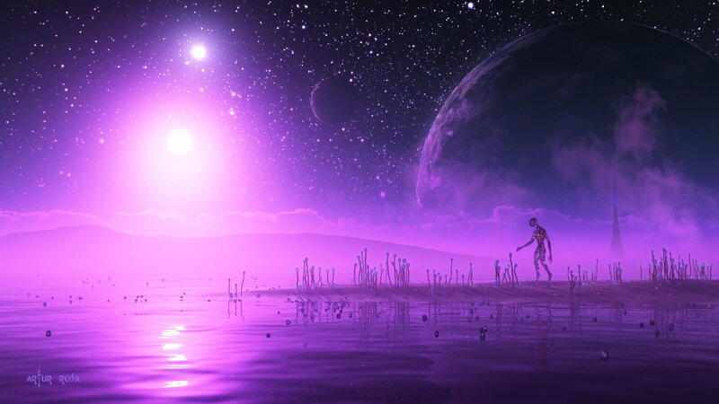 Alien on Alien Planet — Purple, Serene