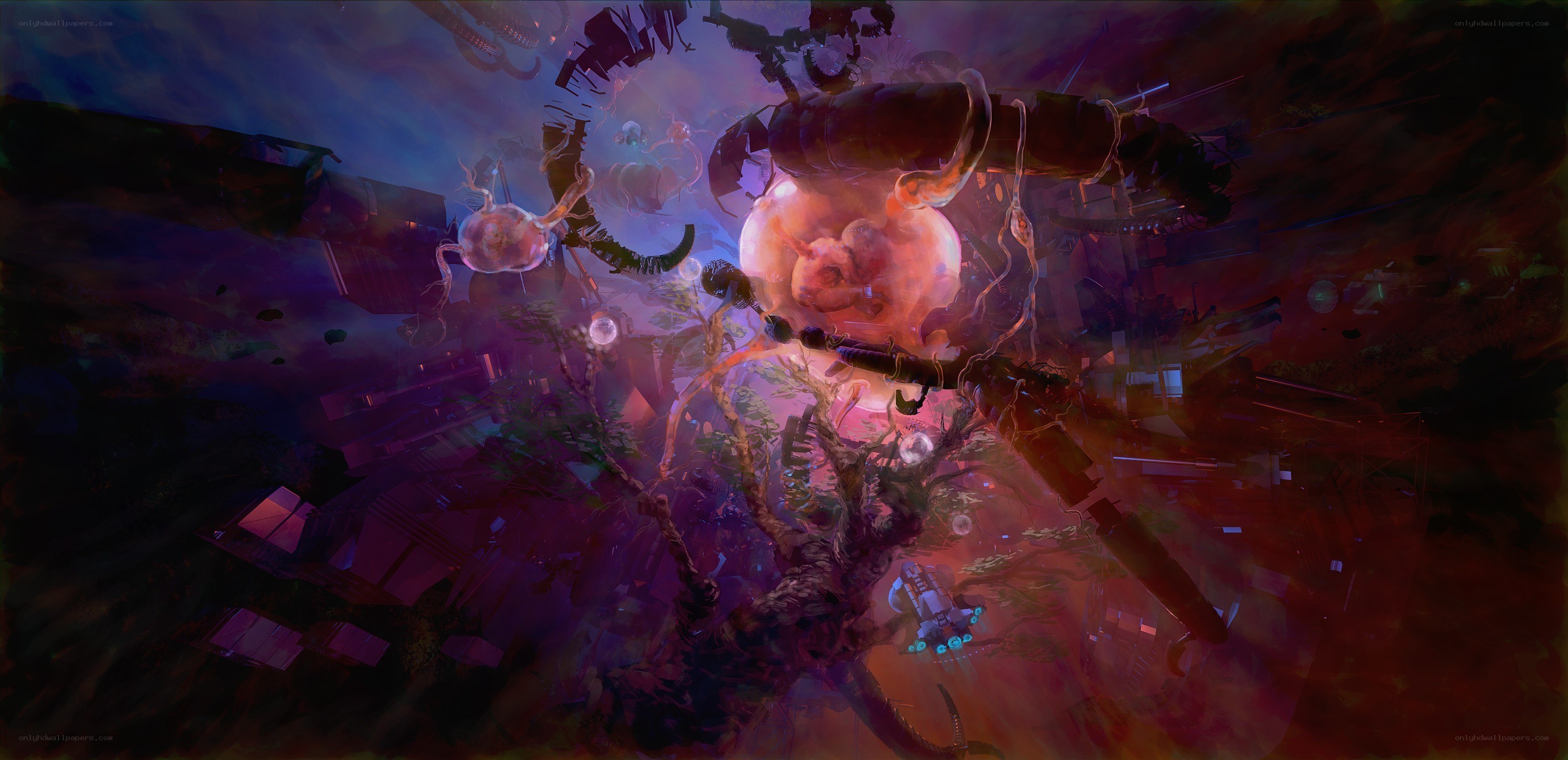 alien organic structure in space