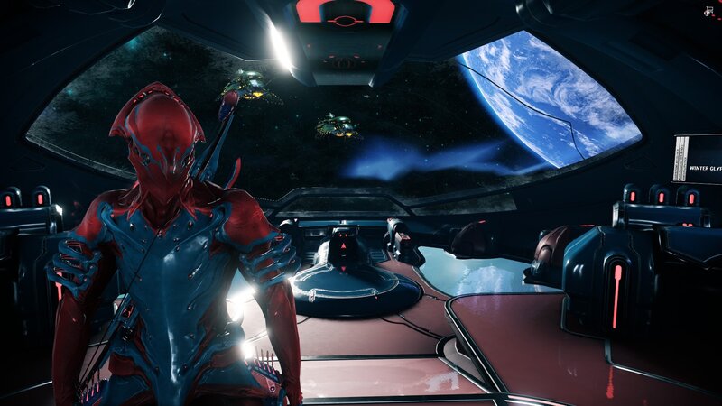 Alien Pilot in Cockpit — Red
