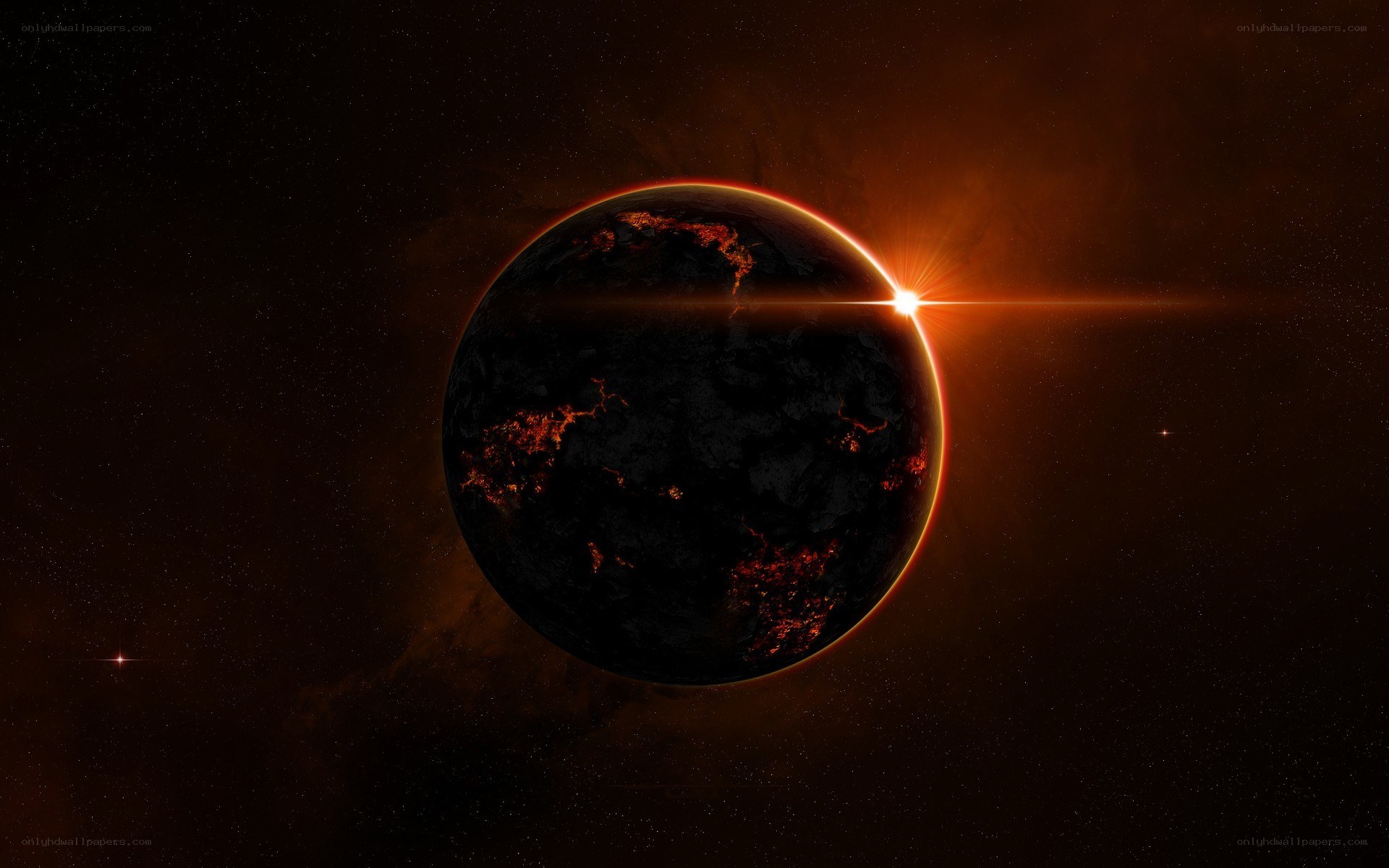 alien planet at sunrise
