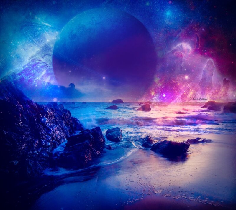 Alien Planet Beach — Blue, Dreamy