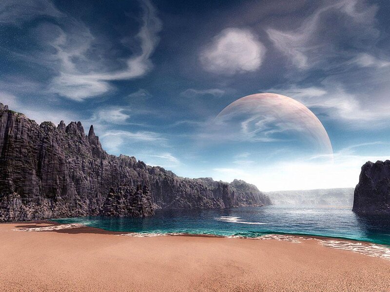 Alien Planet Beach — Blue, Serene, Afternoon