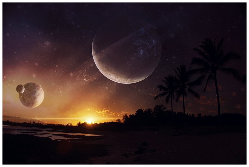 Alien Planet Beach — Purple, Dramatic