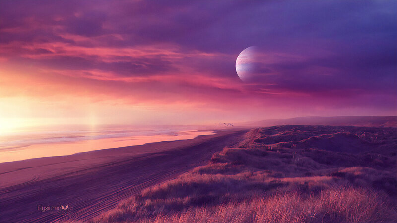 Alien Planet Beach — Purple, Serene