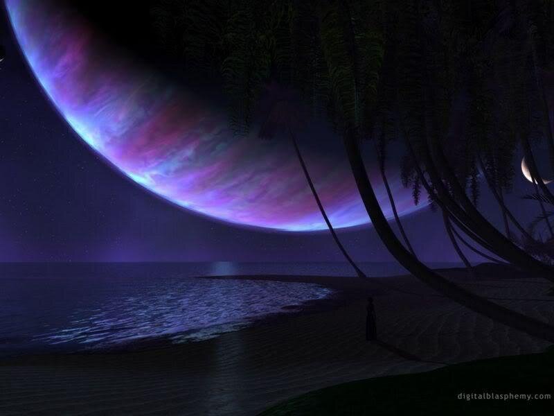 alien planet beach scene