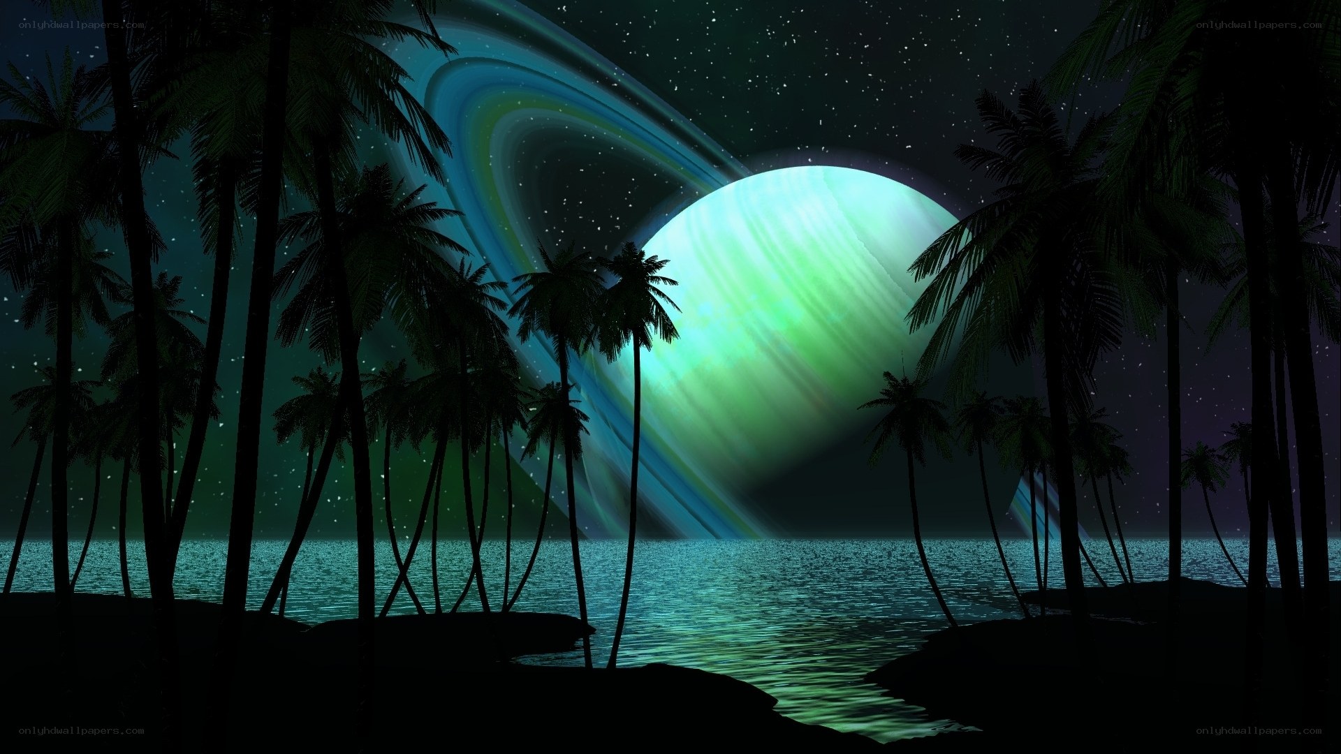 alien planet beach scene