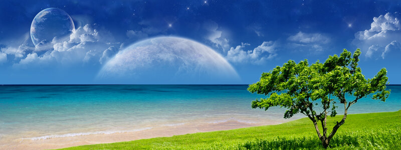 alien planet beach scene