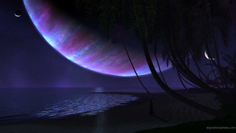 alien planet beach scene