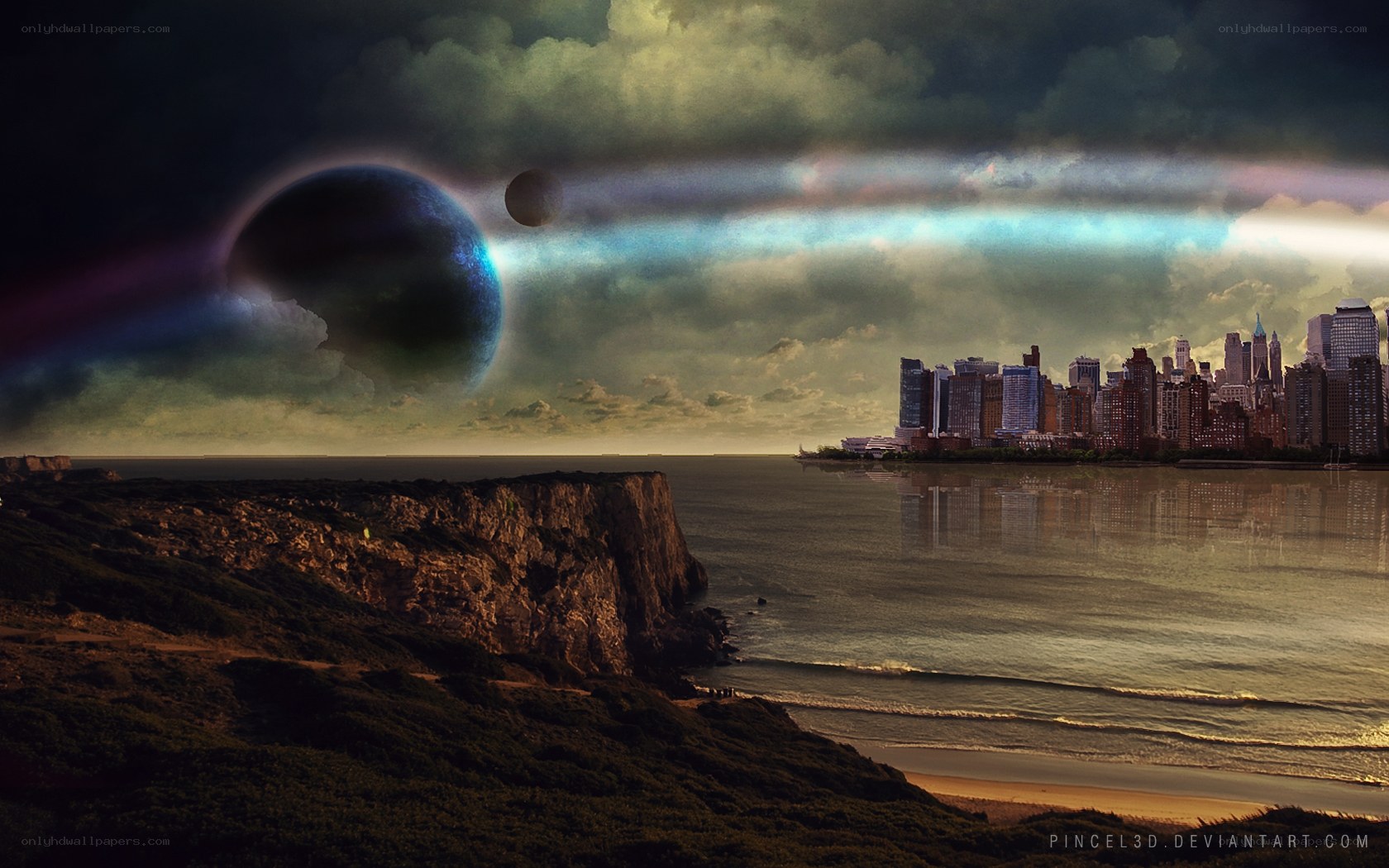 Alien planet cityscape