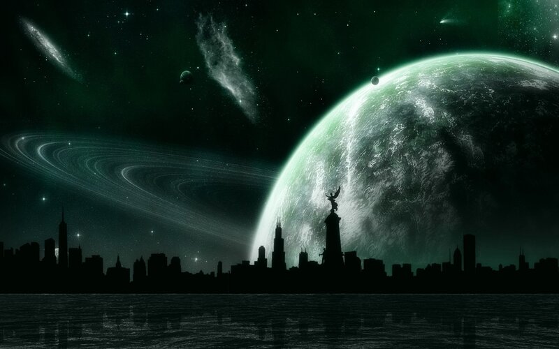 Alien planet cityscape