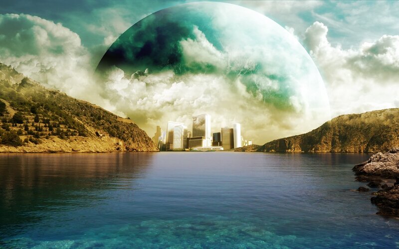 alien planet cityscape