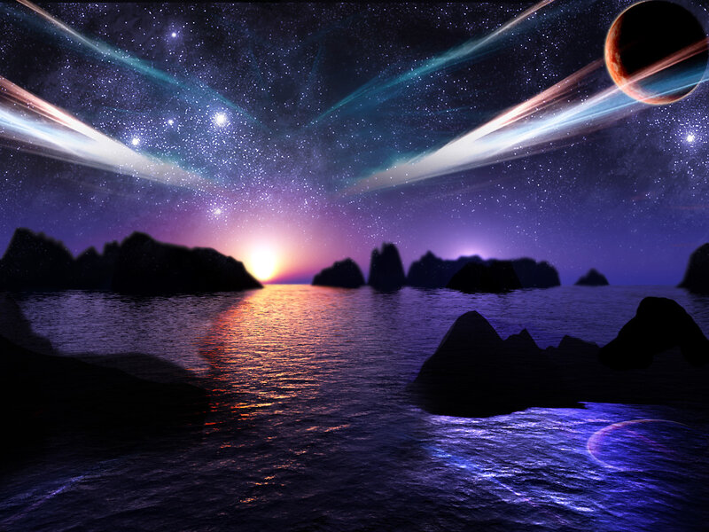 Alien Planet Coastline — Purple