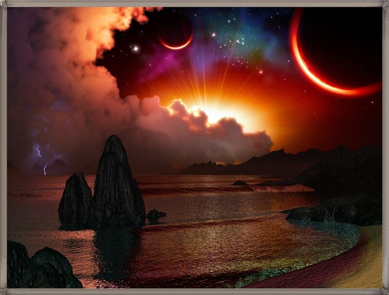 Alien Planet Coastline — Red