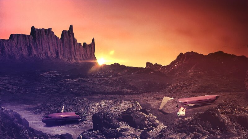 Alien planet crash site