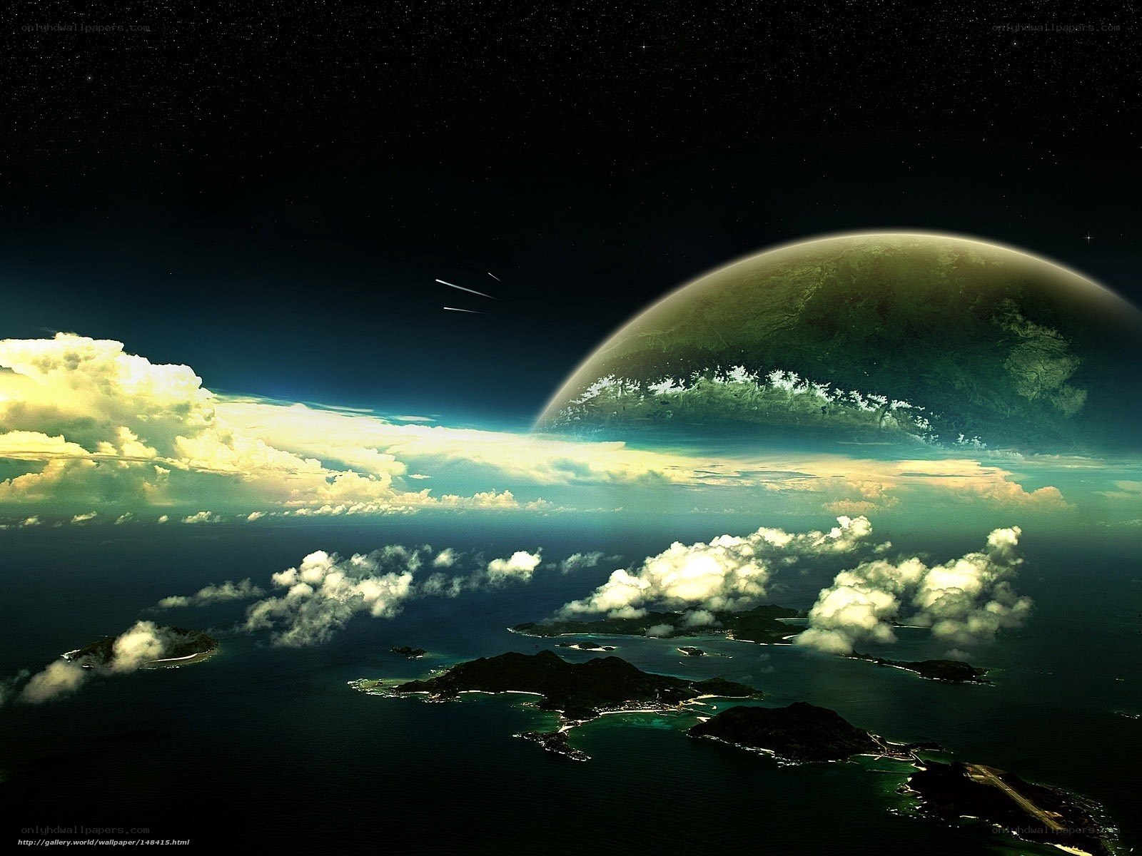 Alien planet from orbit