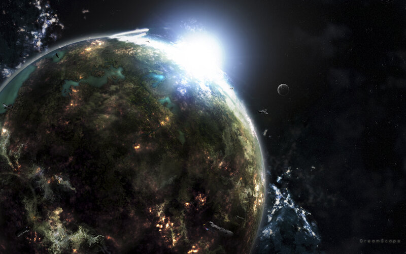 Alien Planet from Space — Green, Dramatic