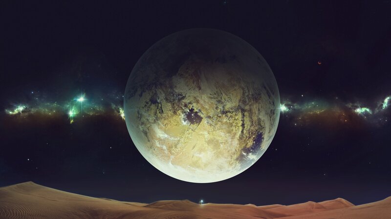 Alien Planet in Desert — Brown