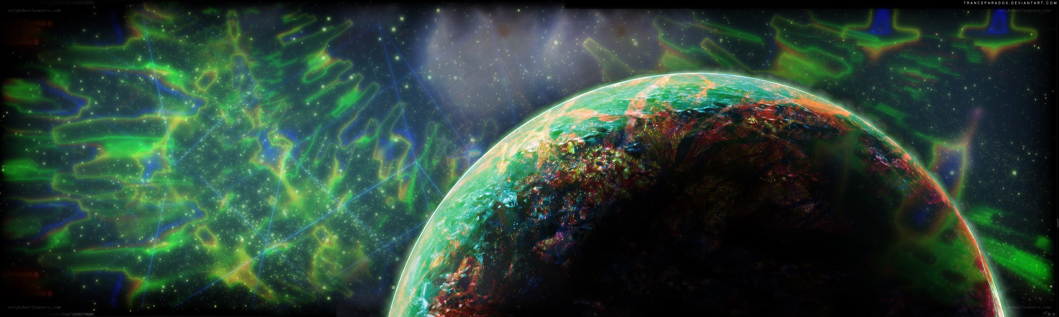 alien planet in nebula