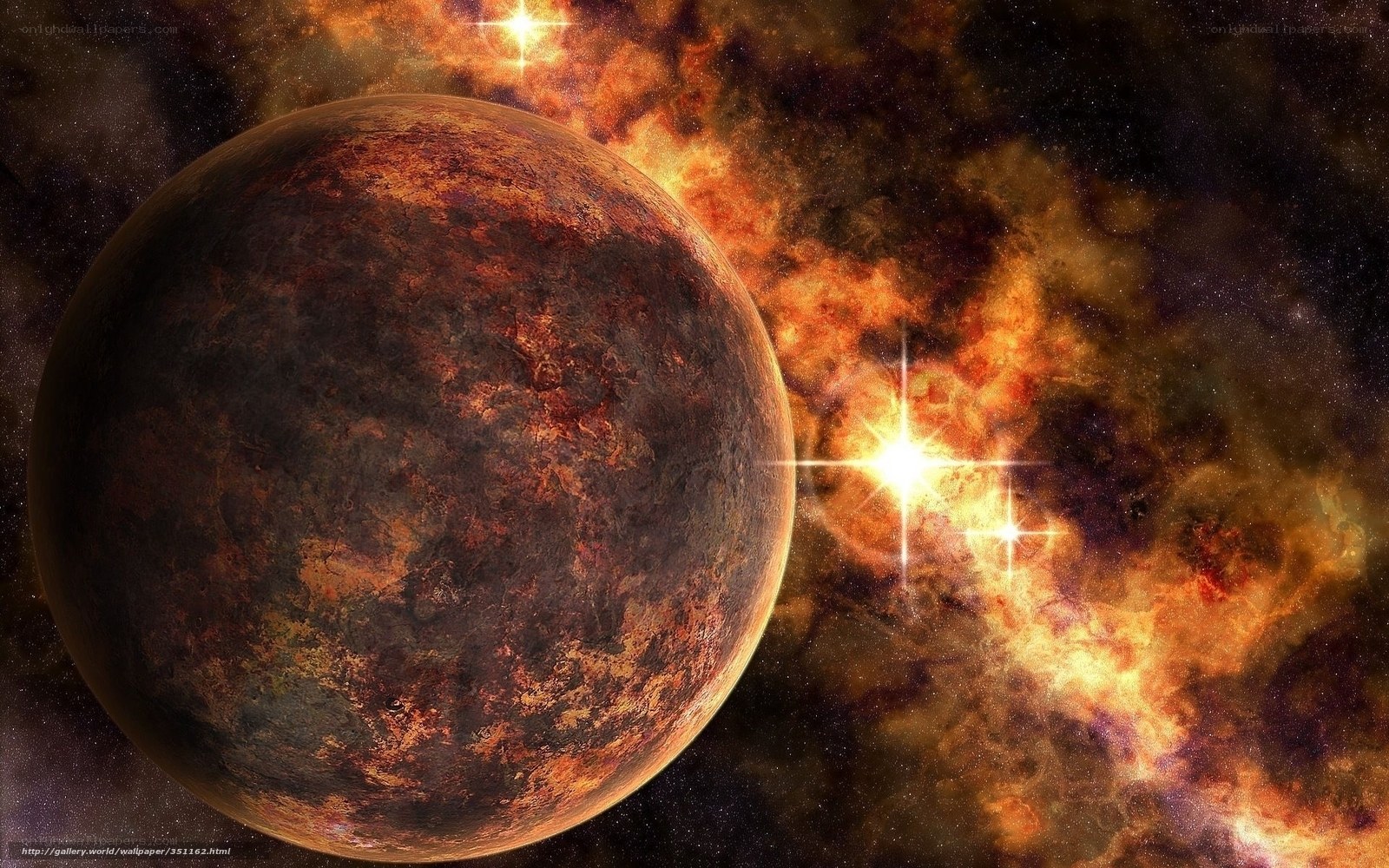 alien planet in nebula