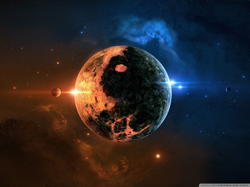 Alien Planet in Space — Blue