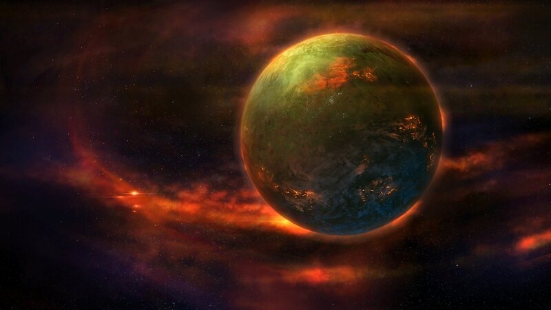 Alien Planet in Space — Green