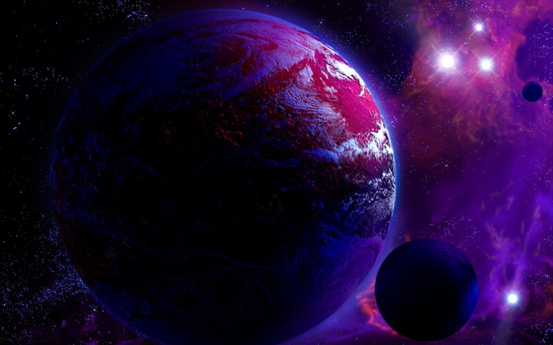 Alien Planet in Space — Purple, Dramatic