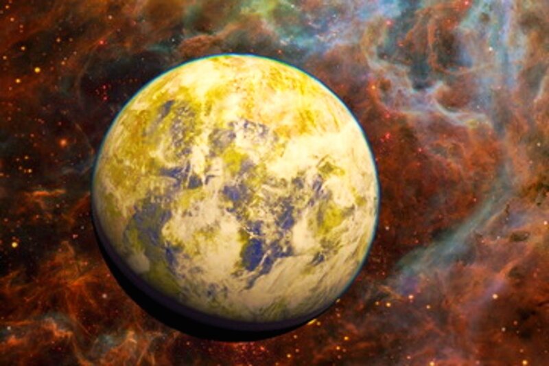 Alien Planet in Space — Yellow