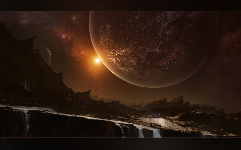 Alien planet landscape