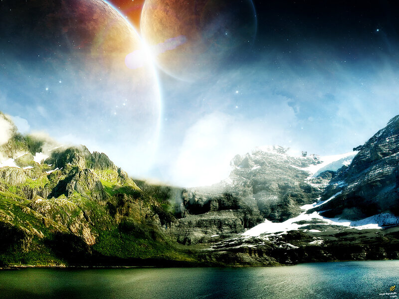 Alien planet landscape